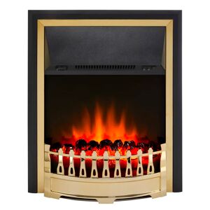 Glen Dimplex Crofton Optiflame Electric Inset Fire, Traditional Style Electric Fire With Brass Finish yellow 61.0 H x 51.0 W x 16.0 D cm