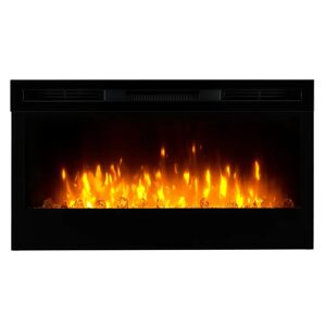 Dimplex Prism Optiflame Wall Fire, Linear Electric Fireplace, recess or surface mounting black 49.4 H x 86.7 W x 17.9 D cm