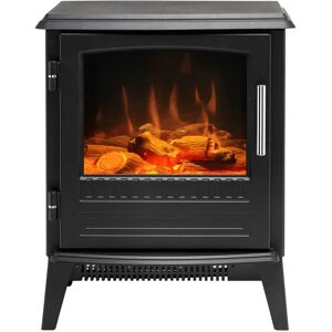 Dimplex Bari Optiflame Electric Stove, Contemporary Electric Fireplace with Log Effect Fuel Bed, 31 black 55.0 H x 44.0 W x 32.0 D cm