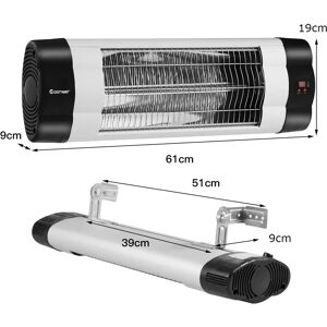 costway 1500 Watt Electric Infrared Wall Insert Heater 9.0 H x 61.0 W x 19.0 D cm