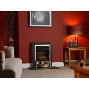 Dimplex Bramdean Optimyst Free Standing Fire, Brass and Black Electric Fire With 2kW Heater yellow 67.0 H x 56.6 W x 21.7 D cm