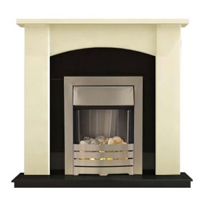 Axon Fireplaces Holden Fireplace Suite in Ivory with Modern Electric Fire