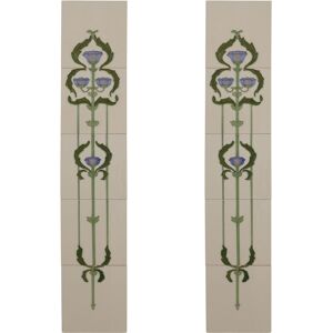 Carron Flower Swag Blue and Ivory Fireplace Tiles