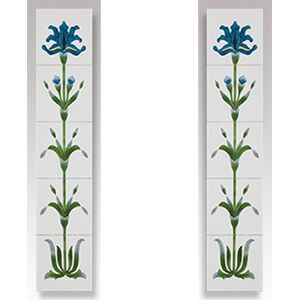 Cast Tec Flag Iris Blue and Ivory Fireplace Tiles