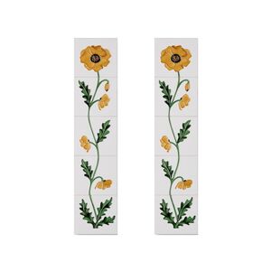 Cast Tec Field Poppy Yellow and Ivory Fireplace Tiles