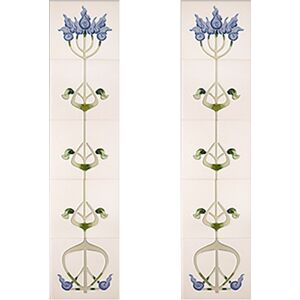 Cast Tec Liberty Blue and Ivory Fireplace Tiles