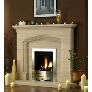 Fireside Malaga Limestone Fireplace