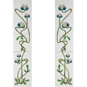 Cast Tec Mediterranean Poppy Blue and Ivory Fireplace Tiles