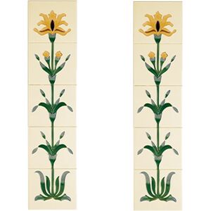 Cast Tec Oriental Iris Yellow and Honey Fireplace Tiles