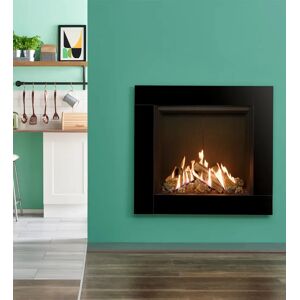 Gazco Reflex 75T Icon XS Balanced Flue Gas Fire with Black Reeded Lining Effect