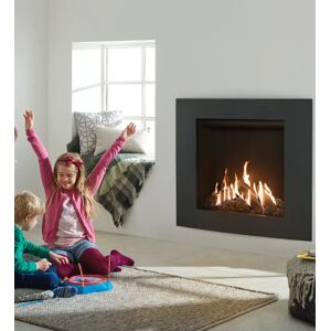 Gazco Reflex 75T Verve XS Balanced Flue Gas Fire with Black Reeded Lining Effect