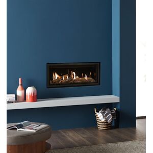 Gazco Studio 2 Edge Cool Wall Log Set with Vermiculite Lining Effect Conventional Flue Gas Fire