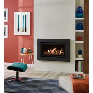 Gazco Studio 1 Expression Frame with Driftwood and Black Glass Lining Effect Balanced Flue Gas Fire