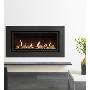 Gazco Studio 2 Expression Frame Pebble & Stone with Black Reeded Lining Effect Conventional Flue Gas Fire