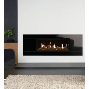 Gazco Studio 2 Glass Log Set with Black Reeded Lining Effect Conventional Flue Gas Fire