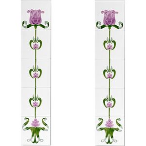 Cast Tec Tulip Lilac and Ivory Fireplace Tiles