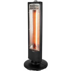 WL42013 1KW Carbon Infrared Heater with Oscillation, Adjustable Thermostat and Overheat Protection, Black - Warmlite