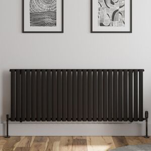 DURATHERM Black Oval Column Designer Radiator Vertical Horizontal 600 x 1560mm Single Panel - Black