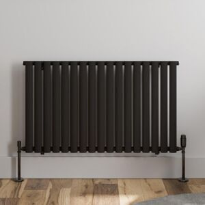 DURATHERM Black Oval Column Designer Radiator Vertical Horizontal 600 x 1020mm Single Panel - Black