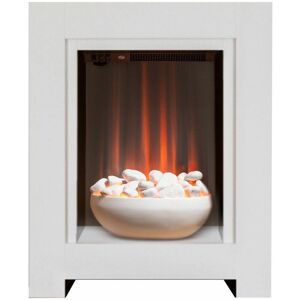 Monet White Electric Fire Fireplace Surround Wood Heater Flame Effect Suite - Adam