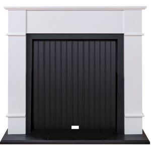 Oxford Stove Fireplace in Pure White & Black, 48 Inch - Pure White and Black - Adam