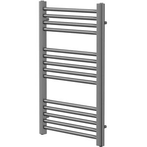 Gunmetal Grey 800mm x 500mm Straight Heated Towel Rail - Gun Metal - Colore