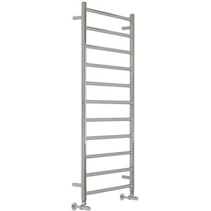 Esk - Modern Chrome Flat Stainless Steel Ladder Style Heated Towel Rail Radiator - 1200mm x 500mm - Milano