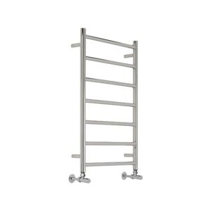Esk - Modern Chrome Flat Stainless Steel Ladder Style Heated Towel Rail Radiator - 800mm x 500mm - Milano