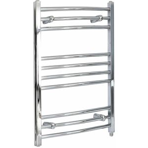 Kent Electric - Modern Chrome Curved Bar Heated Towel Rail Radiator - 800mm x 500mm - Milano