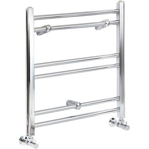 Kent - Modern Chrome Straight Bar Heated Towel Rail Radiator - 600mm x 400mm - Milano