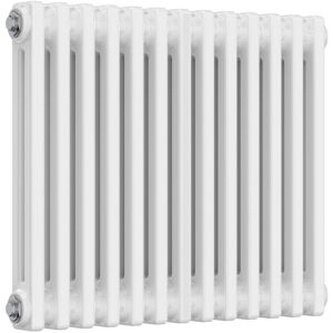 Colona Steel White Horizontal 2 Column Radiator 500mm x 605mm Central Heating - White - Reina