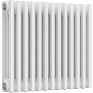 Colona Steel White Horizontal 3 Column Radiator 500mm h x 605mm w Central Heating - White - Reina