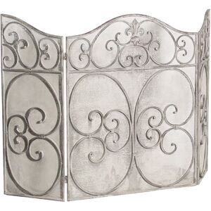 Ornate Grey Fire Screen Material: Metal