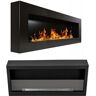 (Fireplace with glass) Bio Ethanol Bioethanol Fireplace B2C BOX 1200 x 400 Black