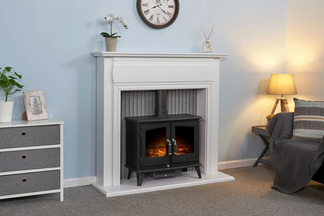 Photos - Fireplace Box / Freestanding Stove Adam Florence Electric Fireplace Suite white 112.6 H x 121.0 W x 38.0 D cm 