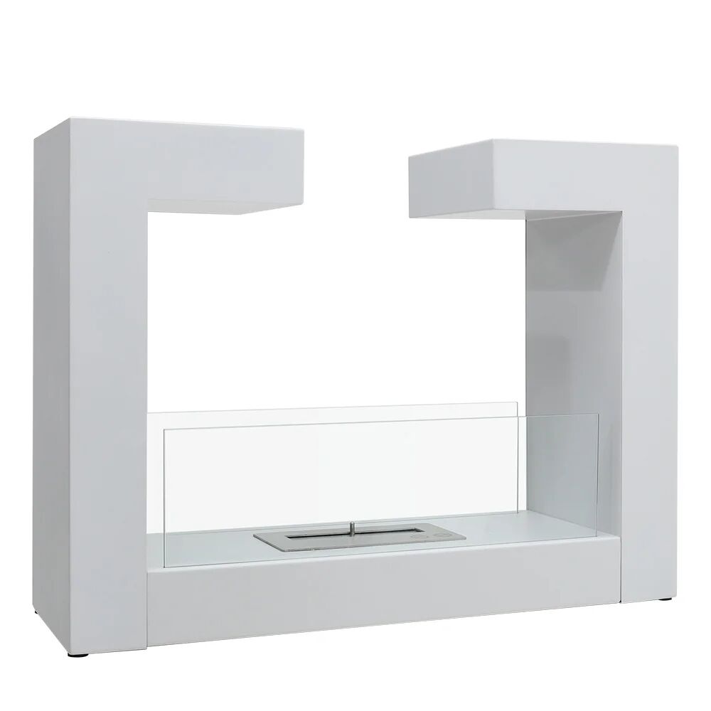 Photos - Fireplace Box / Freestanding Stove Kishmore Symple Stuff 77Cm W Bio Ethanol Fire white 58.0 H x 77.0 W x 25.0