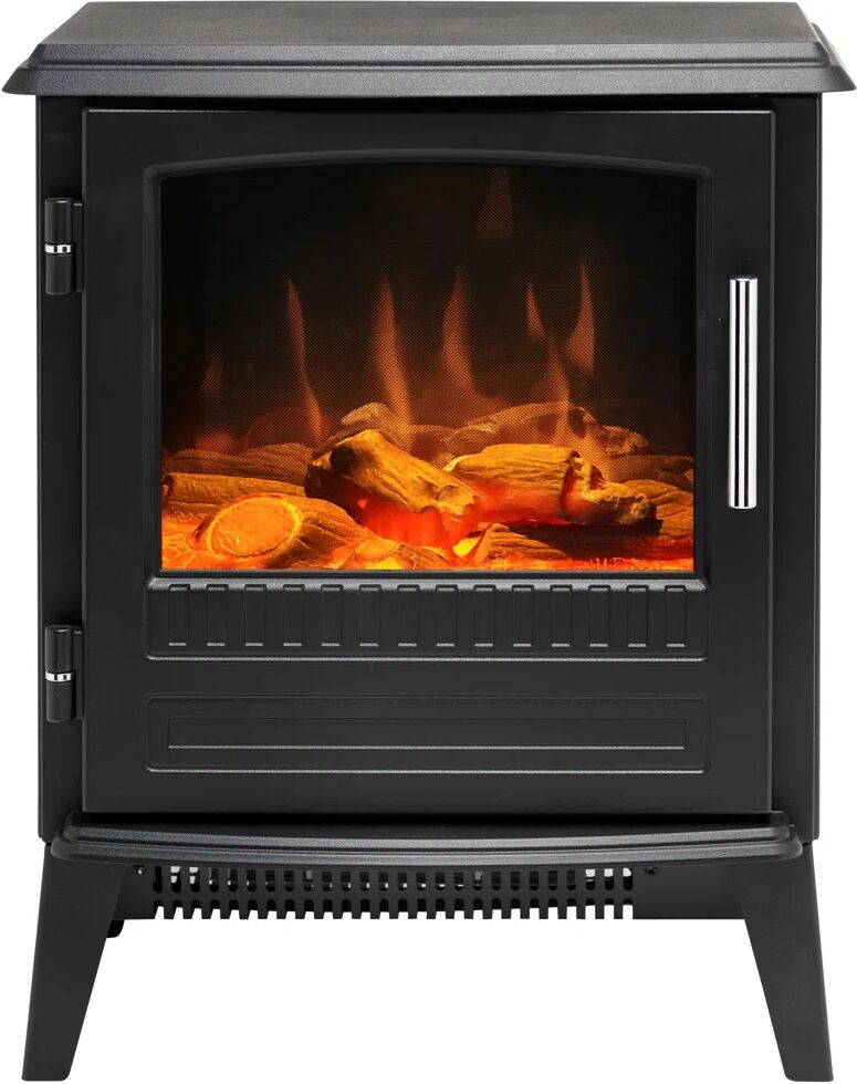 Dimplex Bari Optiflame Electric Stove, Contemporary Electric Fireplace with Log Effect Fuel Bed, 31 black 55.0 H x 44.0 W x 32.0 D cm