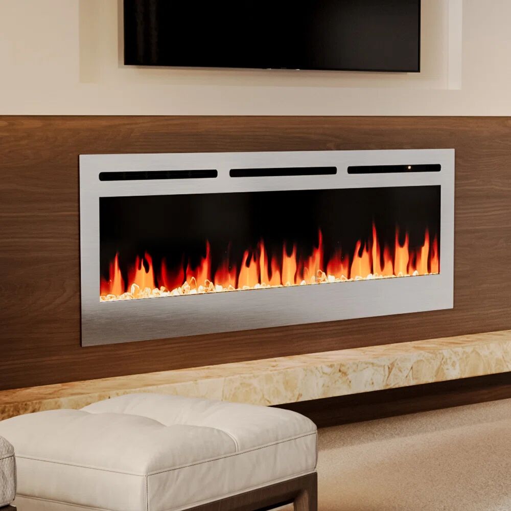 Photos - Fireplace Box / Freestanding Stove Symple Stuff Electric Inset Fire gray 54.4 H x 90.8 W x 14.0 D cm
