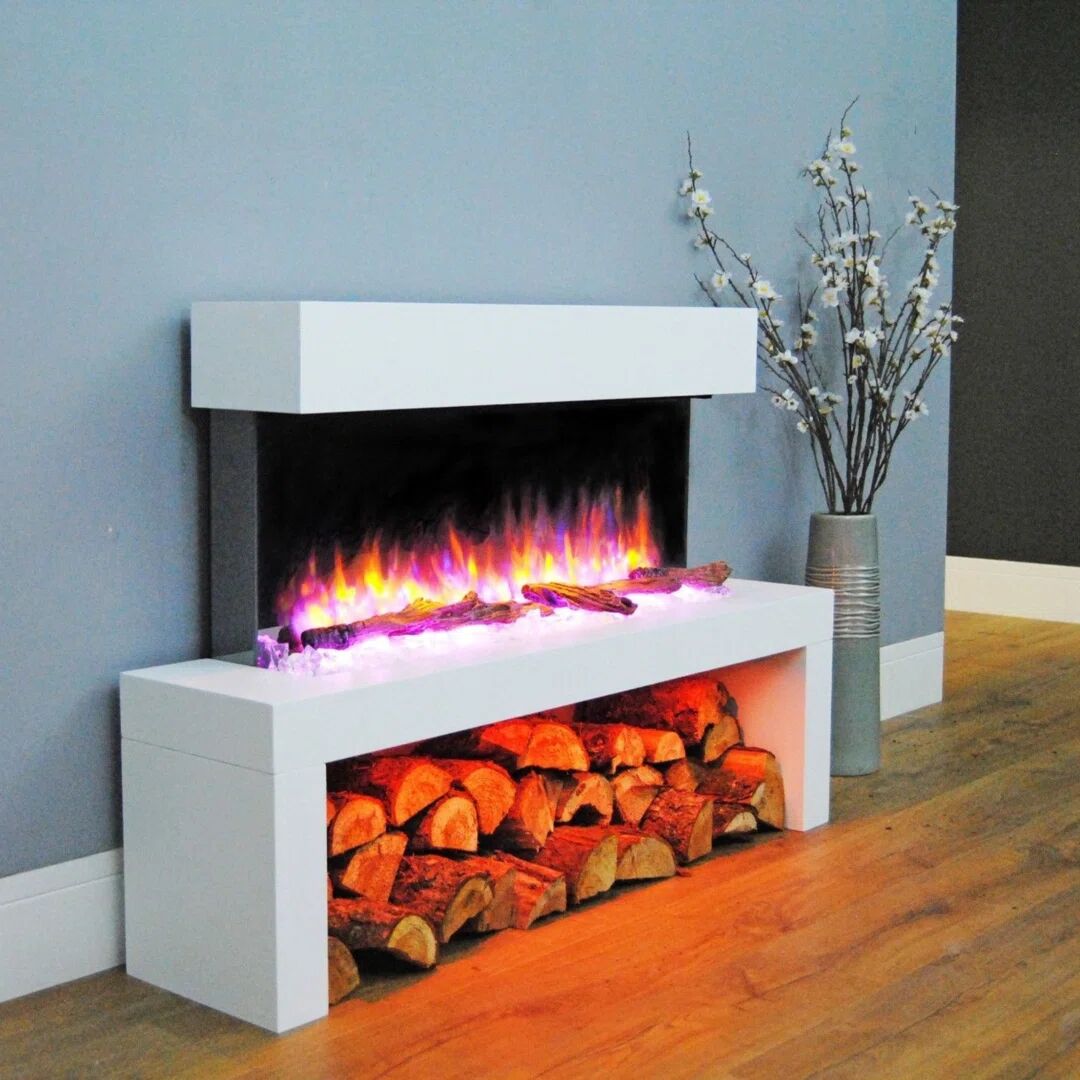 Photos - Fireplace Box / Freestanding Stove Carlton Castleton Fires & Fireplaces 120Cm W Electric Fire white 84.0 H x