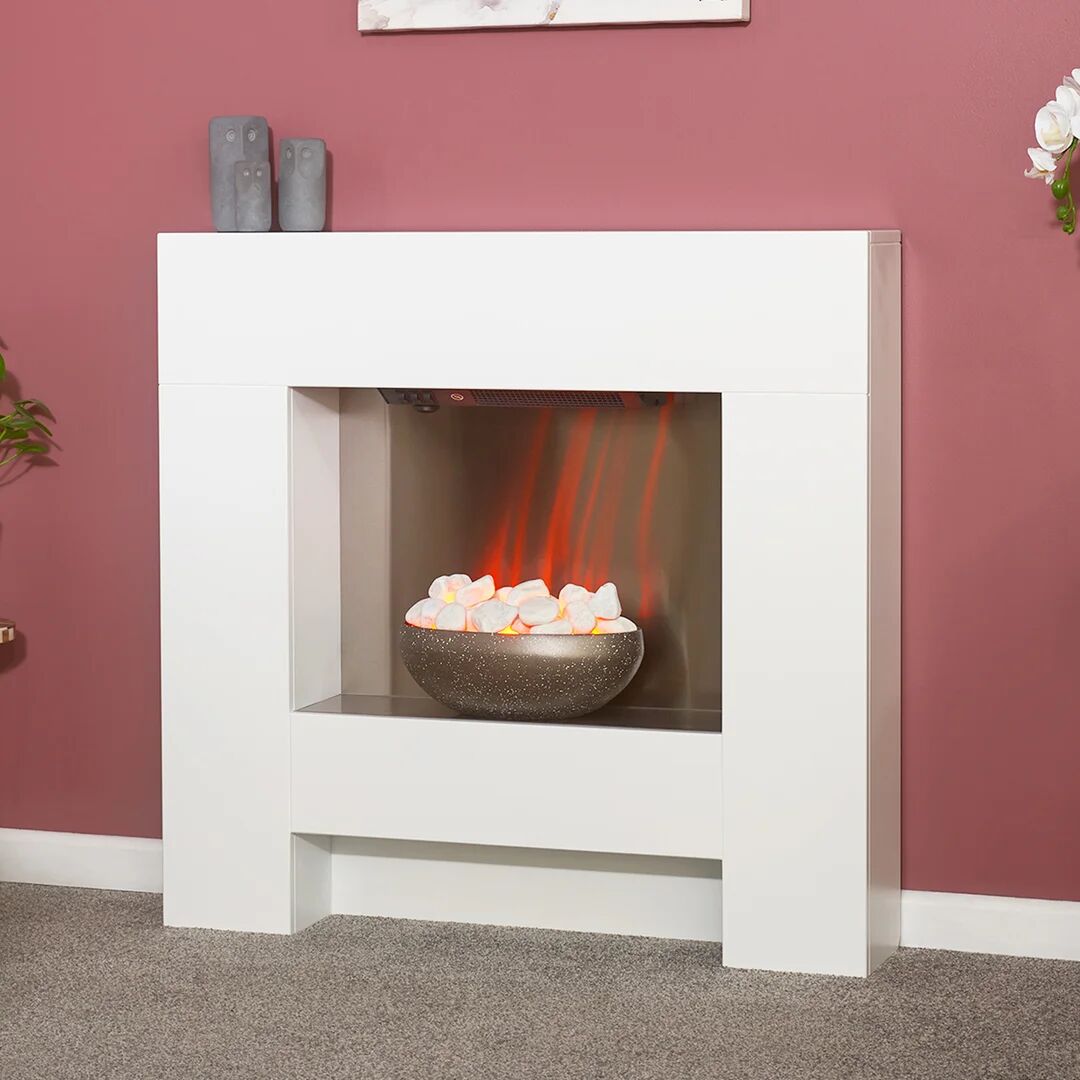 Adam Cubist Electric Fire Suite white 87.5 H x 90.5 W x 18.0 D cm