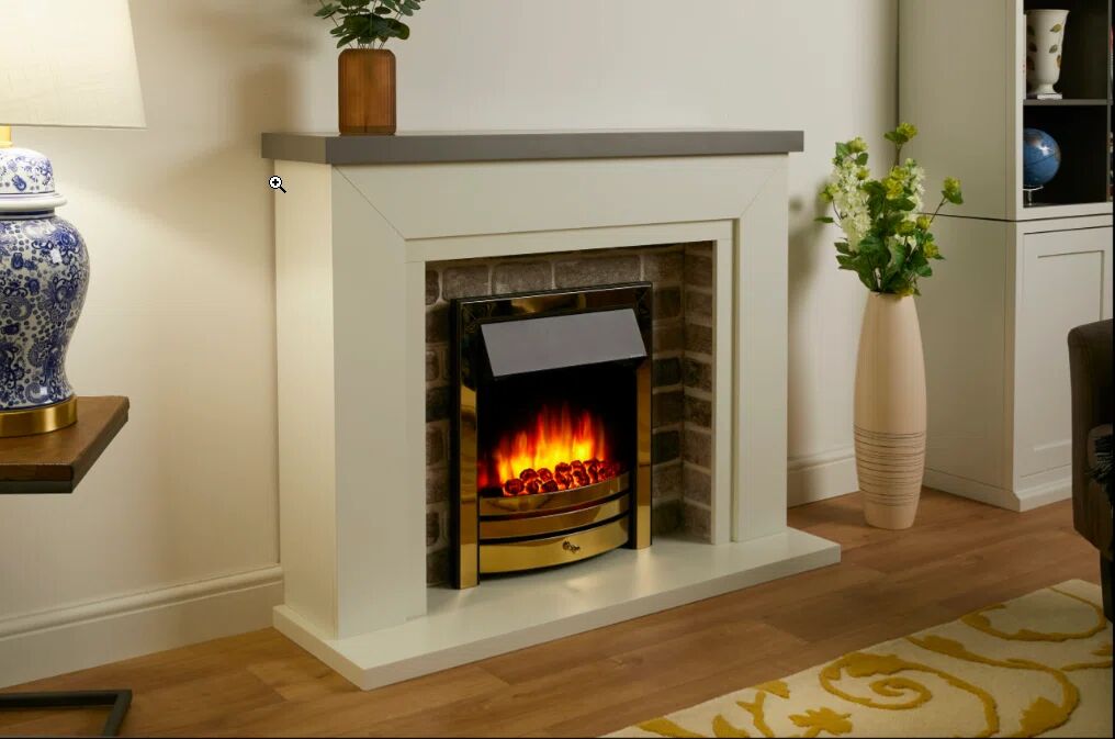 Photos - Fireplace Box / Freestanding Stove Castleton Fires & Fireplaces Flamborough Electric Fire gray/yellow 99.2 H