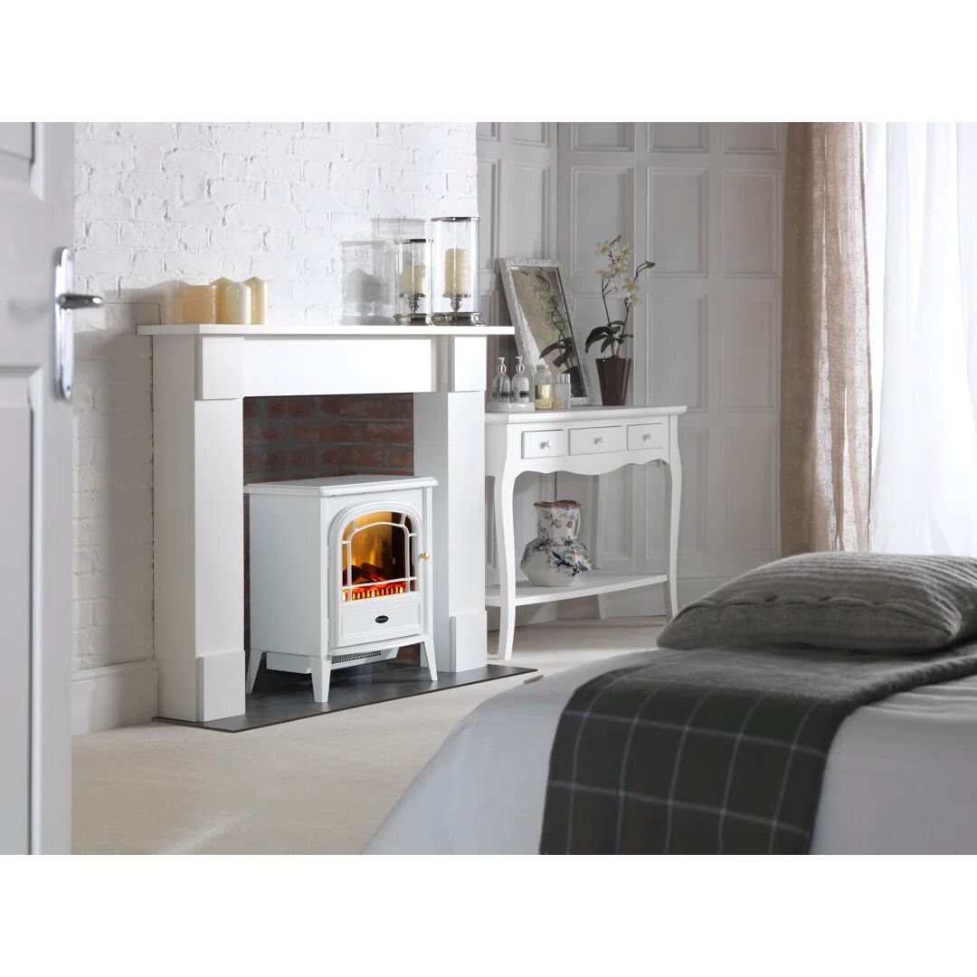 Dimplex Club Optiflame Electric flame effect Stove with 2kW heater and remote control, 51cm W white 59.7 H x 51.0 W x 34.0 D cm