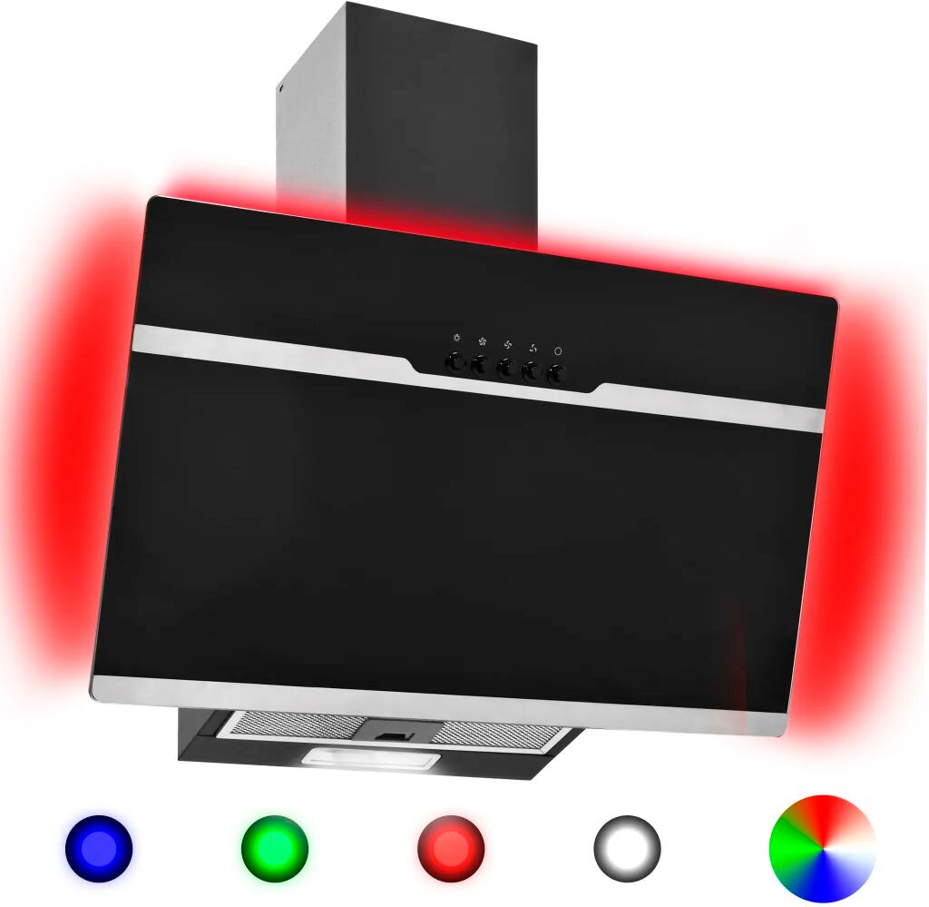 vidaXL Afzuigkap RGB-LED 60 cm roestvrij staal en gehard glas