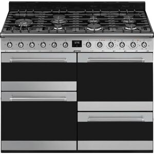 Smeg SYD4110SS-1 110cm Symphony Dual Fuel Range Cooker-Stainless Steel