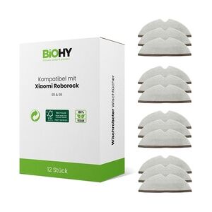 BiOHY Mikrofaser Wischtücher für Roborock Wischroboter, Roborock S8 / S7 / S7+/ S7 Maxv Ultra / Pro Ultra / S6 & S5, Bodenwischer Ersatzteile, Zubehör S5 & S6