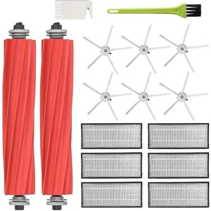 Tilbehør til Roborock S7 Maxv Ultra / S7 Maxv / S7 Plus / S7 Max / S7 Robotstøvsuger Reservedele (2 hovedbørster + 6 filtre + 6 sidebørster