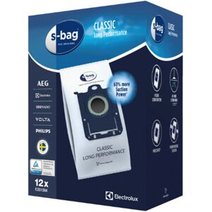 Electrolux - Sacs microfibres par 12 s-bag classic long performance E201SM pour Aspirateur aeg, alfatec, bork, dirt devil - vax elexavox, elin, - Publicité