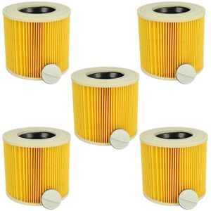 vhbw Lot de 5x filtres à cartouche compatible avec Kärcher NT 38/1 CLassic aspirateur à sec ou humide - Filtre plissé, jaune - Publicité