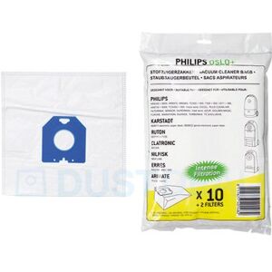 Philips Oslo+ Sacs d'aspirateur Microfibres (10 sacs, 2 filtres)