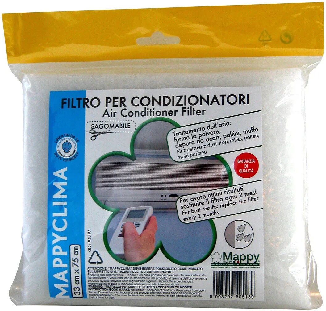 Filtro Per Condizionatori 33x75 Cm Mappyclima Bianco Sagomabile